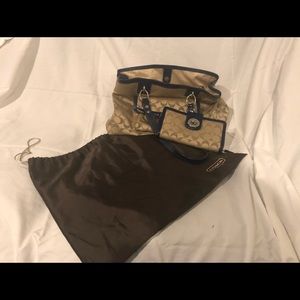 Large coach bag with matching wallet